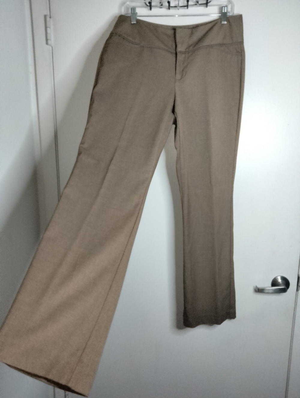 Elle (Size 10) Tan Stretch Blend Slip Pockets High Rise Business Casual Pants